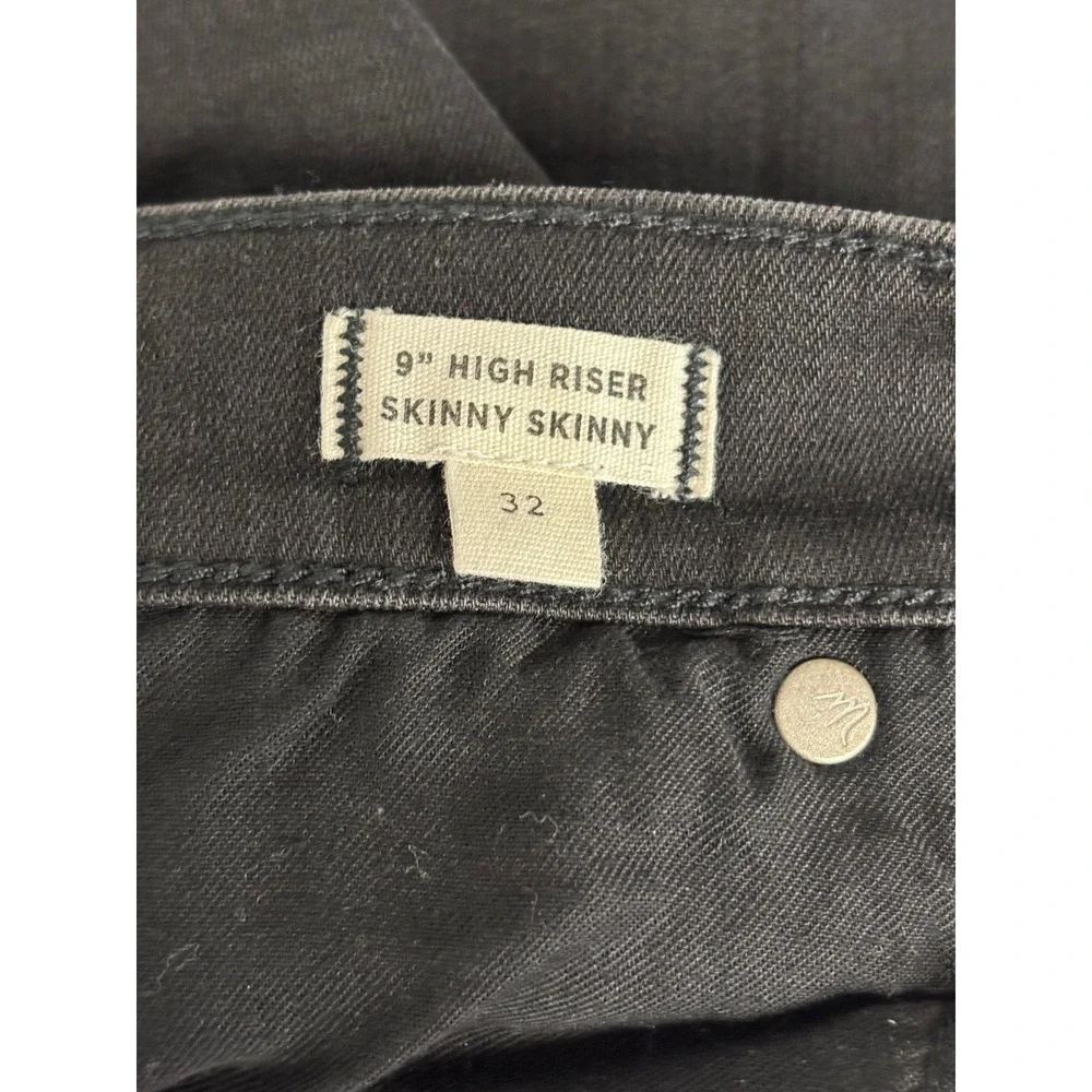 Madewell 9 High Riser Skinny Skinny Jeans Black Denim Size 32 High Waisted Pants